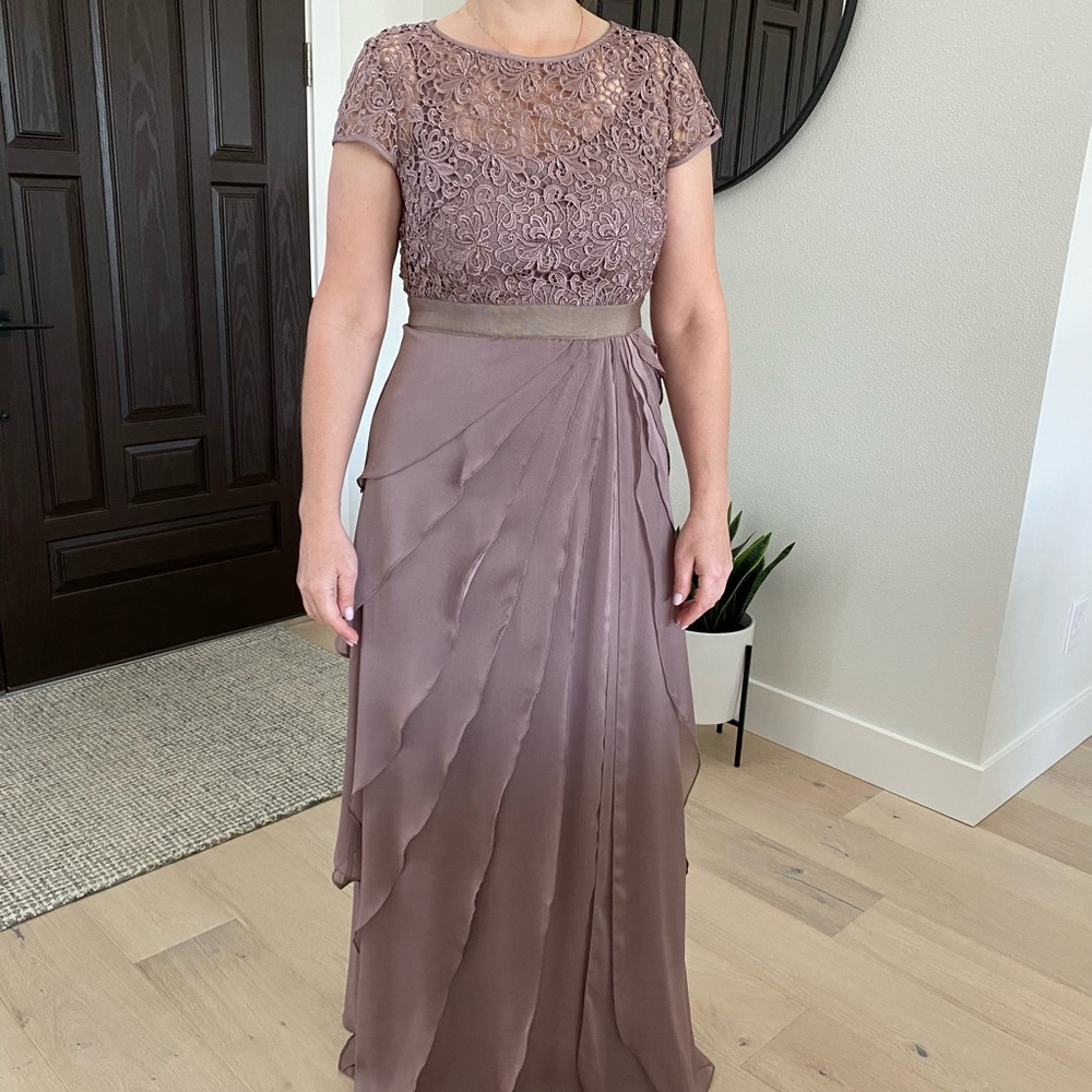 Adrianna Papell ruffle gown